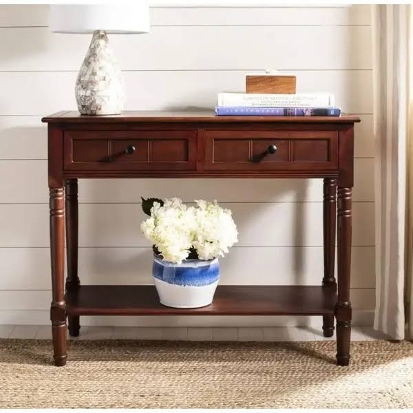Dark Cherry Finish Entryway Table