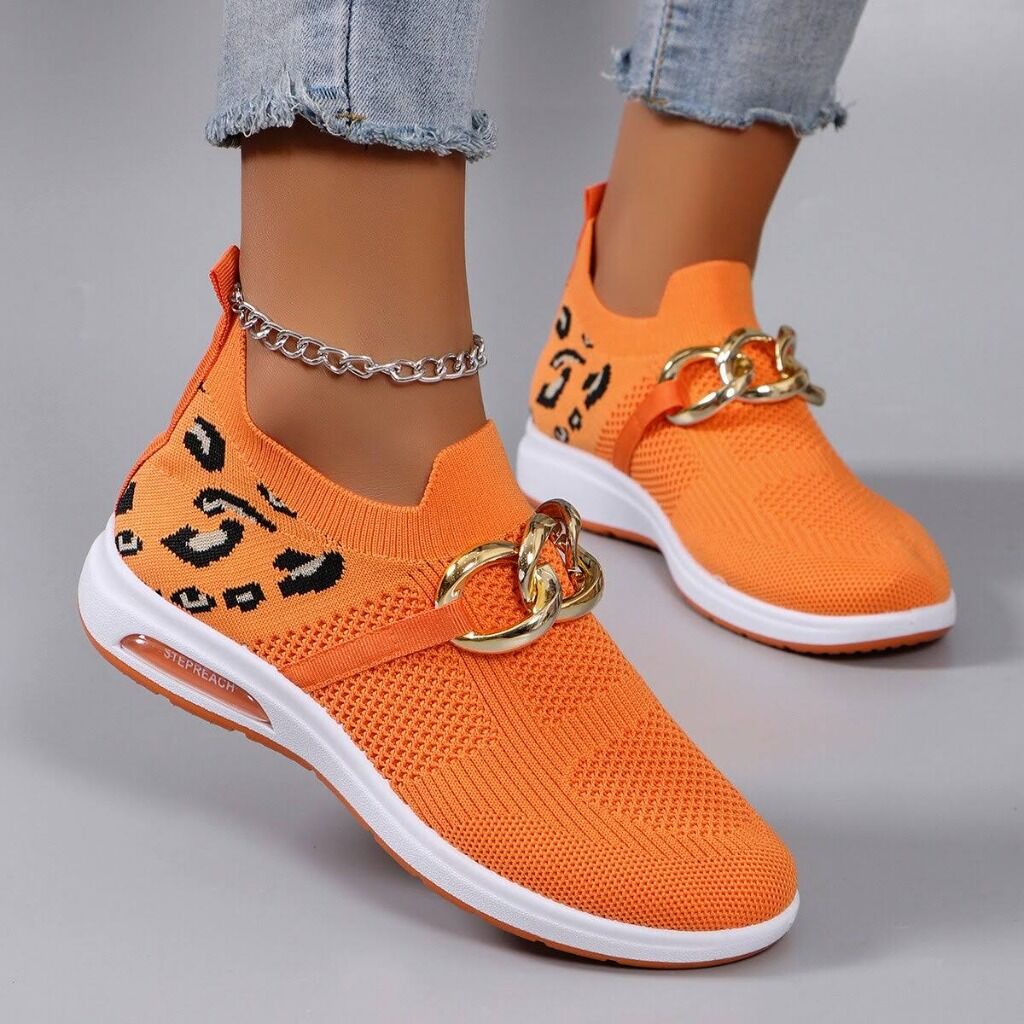 Ankle Slip Ons in Orange