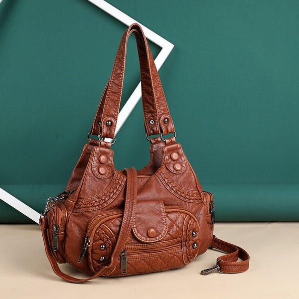 Satchel Handbag - Brown