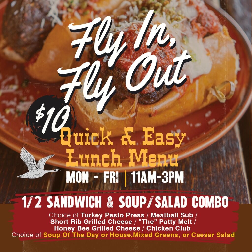 Fly In and Fly out Lunch special