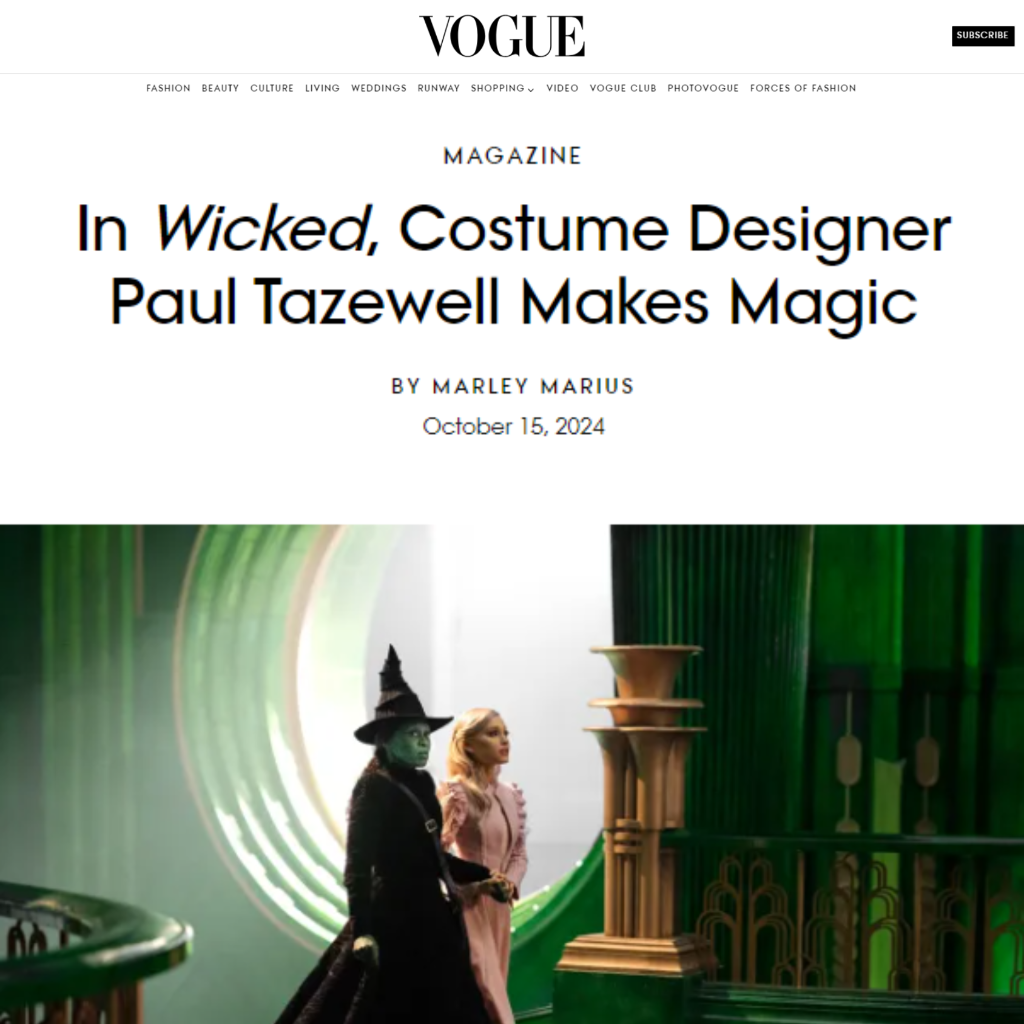 In &lsquo;Wicked,&rsquo; Costume Designer Paul Tazewell Makes Magic