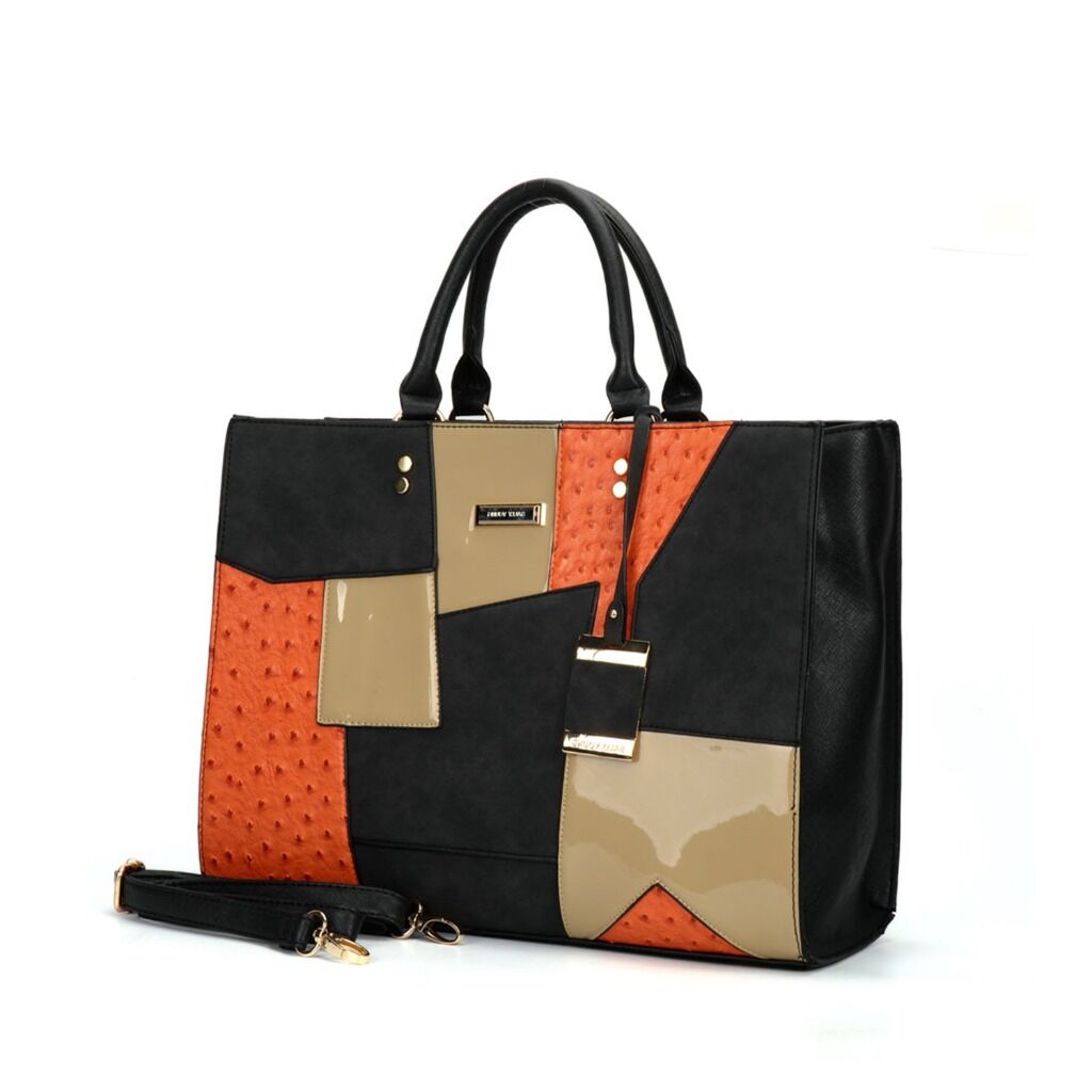 Orange Patchwork Handbag