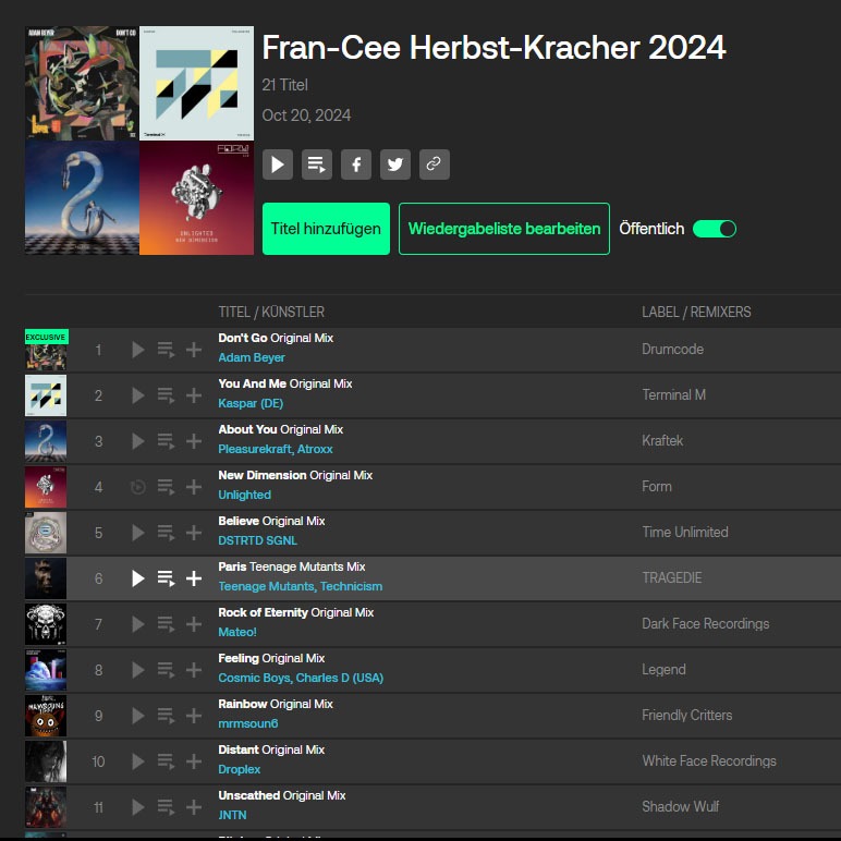 Fran-Cee Herbst-Kracher 2024 @Beatport