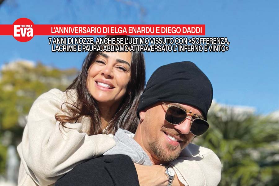 Elga Enardu e Diego Daddi festeggiano sette anni di nozze