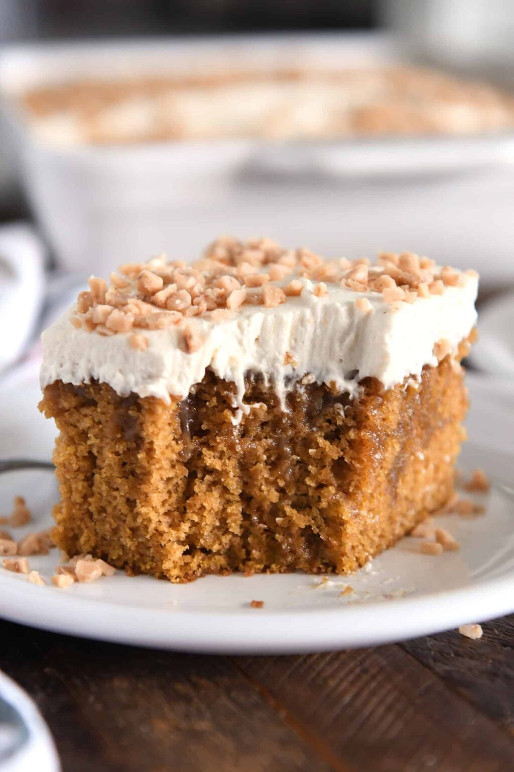 Pumpkin Caramel Poke Cake with Whipped Caramel Cream Frosting