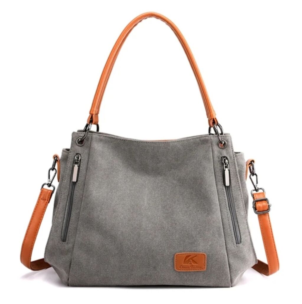 Gray Canvas Purse
