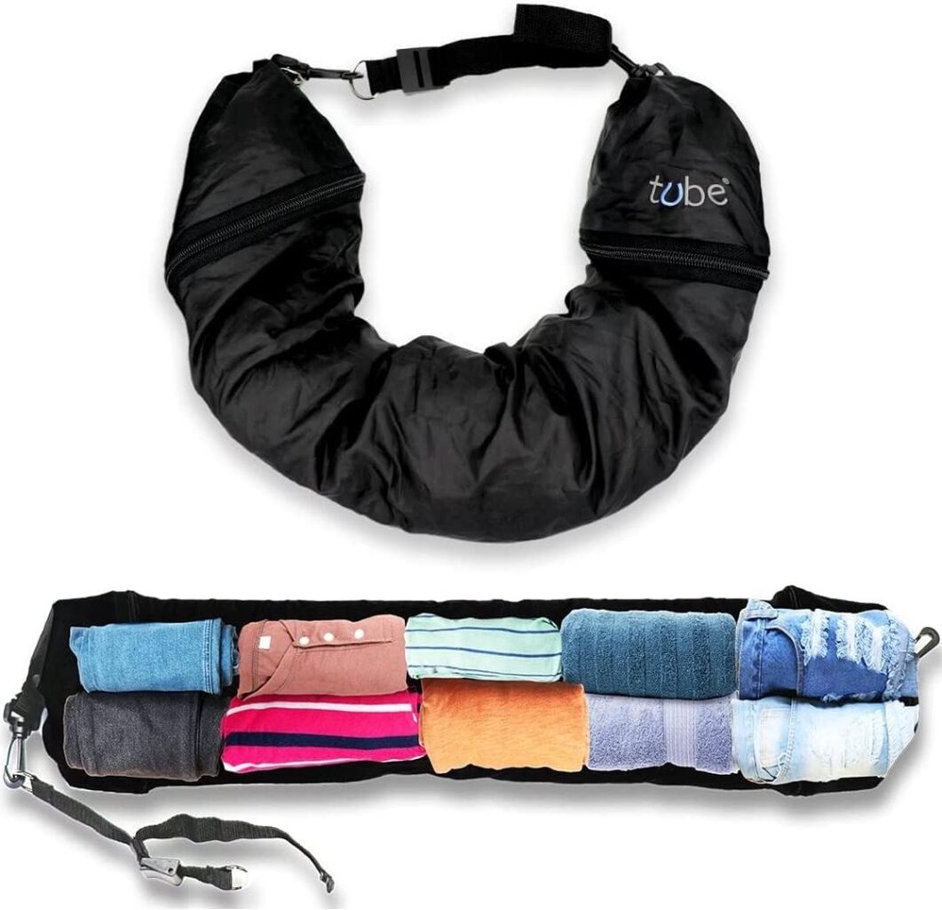 tube travel bag and pillow