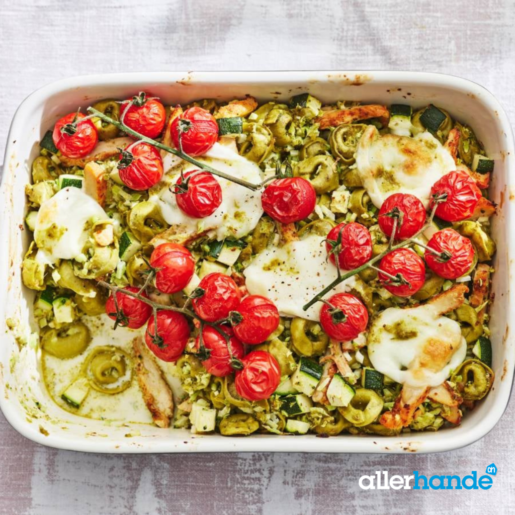 Tortellini-ovenschotel met pesto & geroosterde tomaatjes