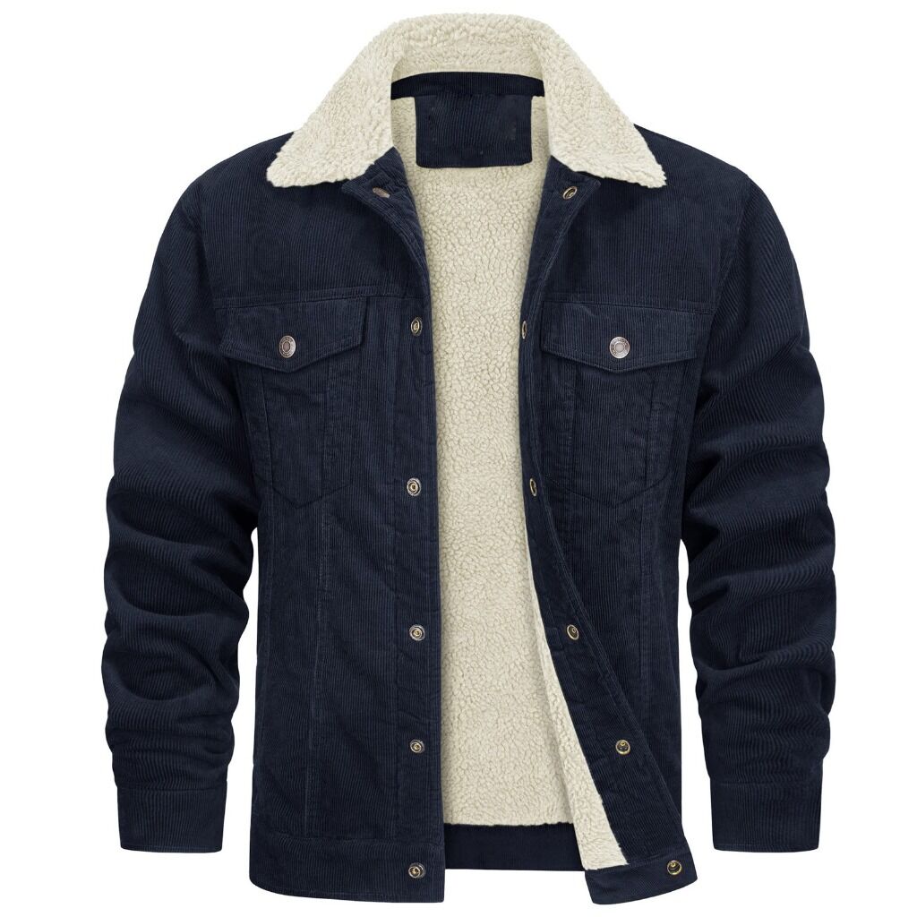 Men's Lined Corduroy Jacket - Navy in Sizes M to XXL