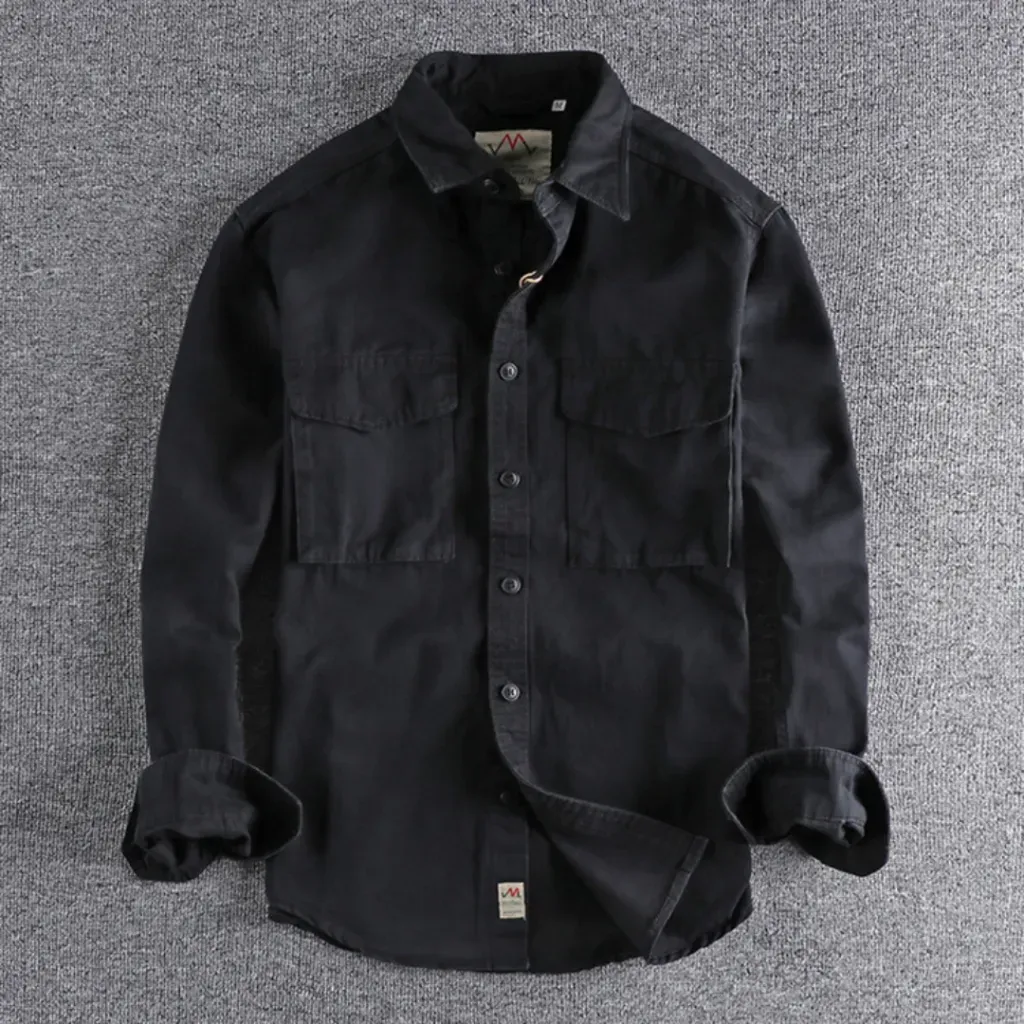 Cotton Cargo Shirt - Black