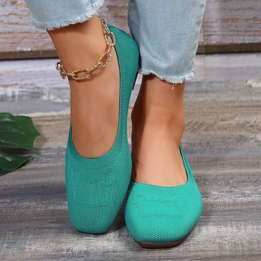 Plain Cyan Flat in Sizes 5.5 to 9