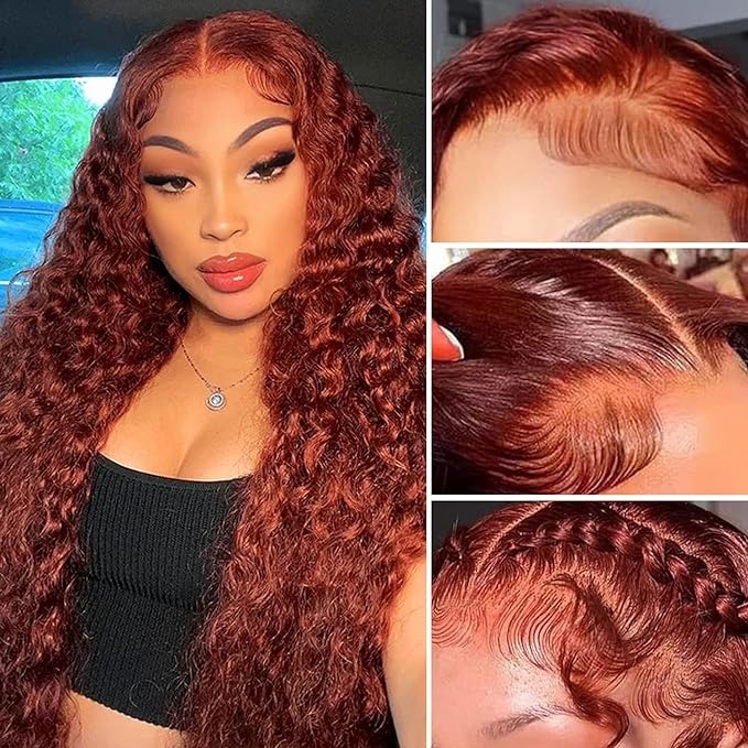 24" Reddish Brown 13x6 Human Hair 200% Density Wig