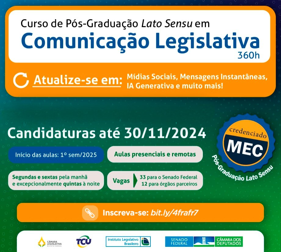 P&oacute;s-gradua&ccedil;&atilde;o em Comunica&ccedil;&atilde;o Legislativa