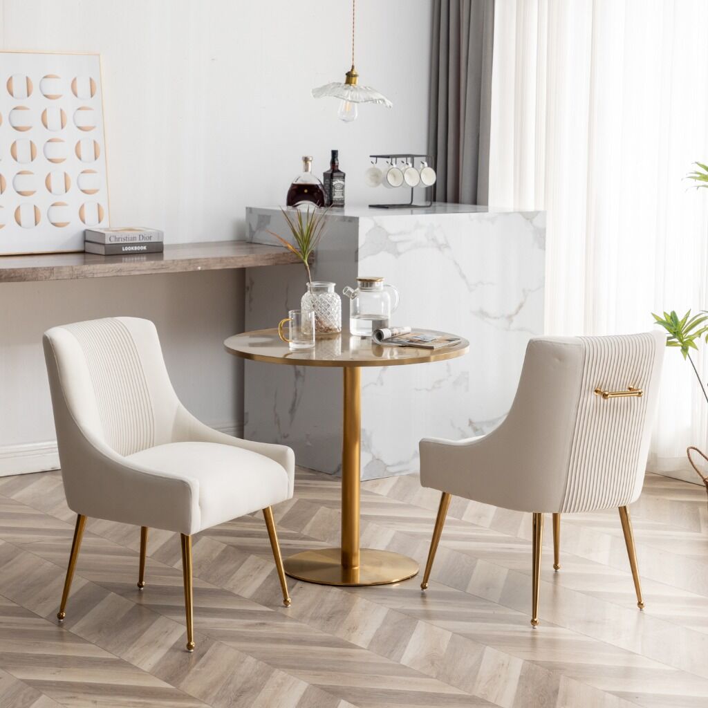 Set of 2 Fine Dining Chairs - White