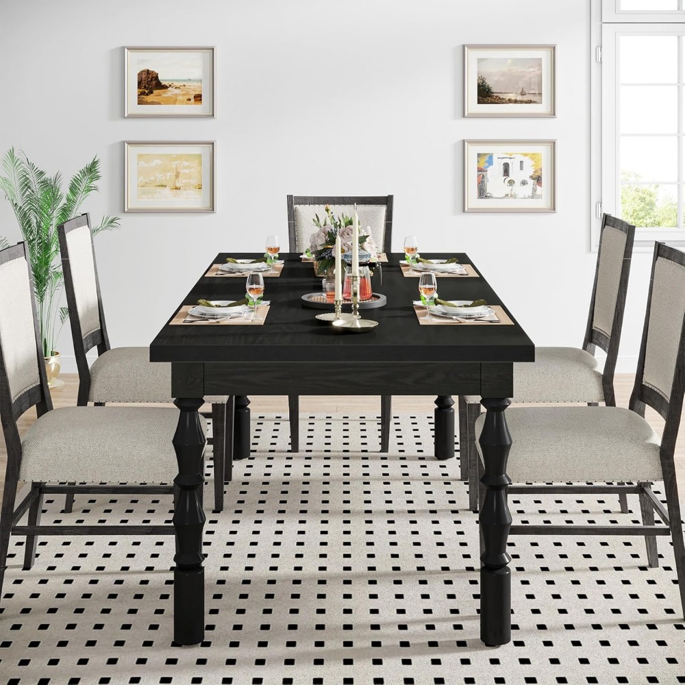 62" Farmhouse Table - Rustic/Black