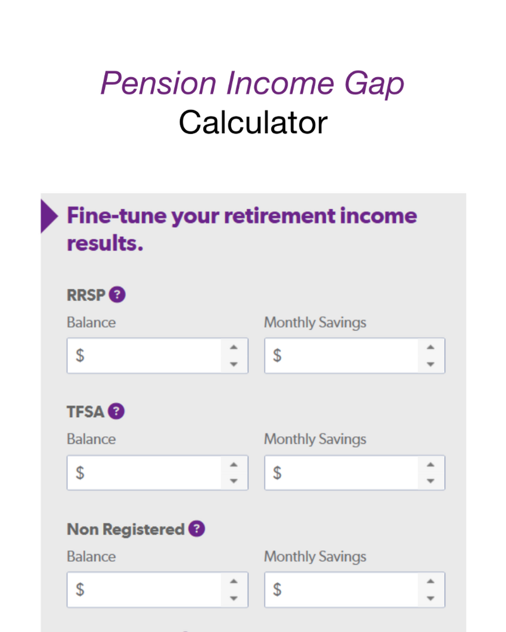 Pension Income Gap Calculator
