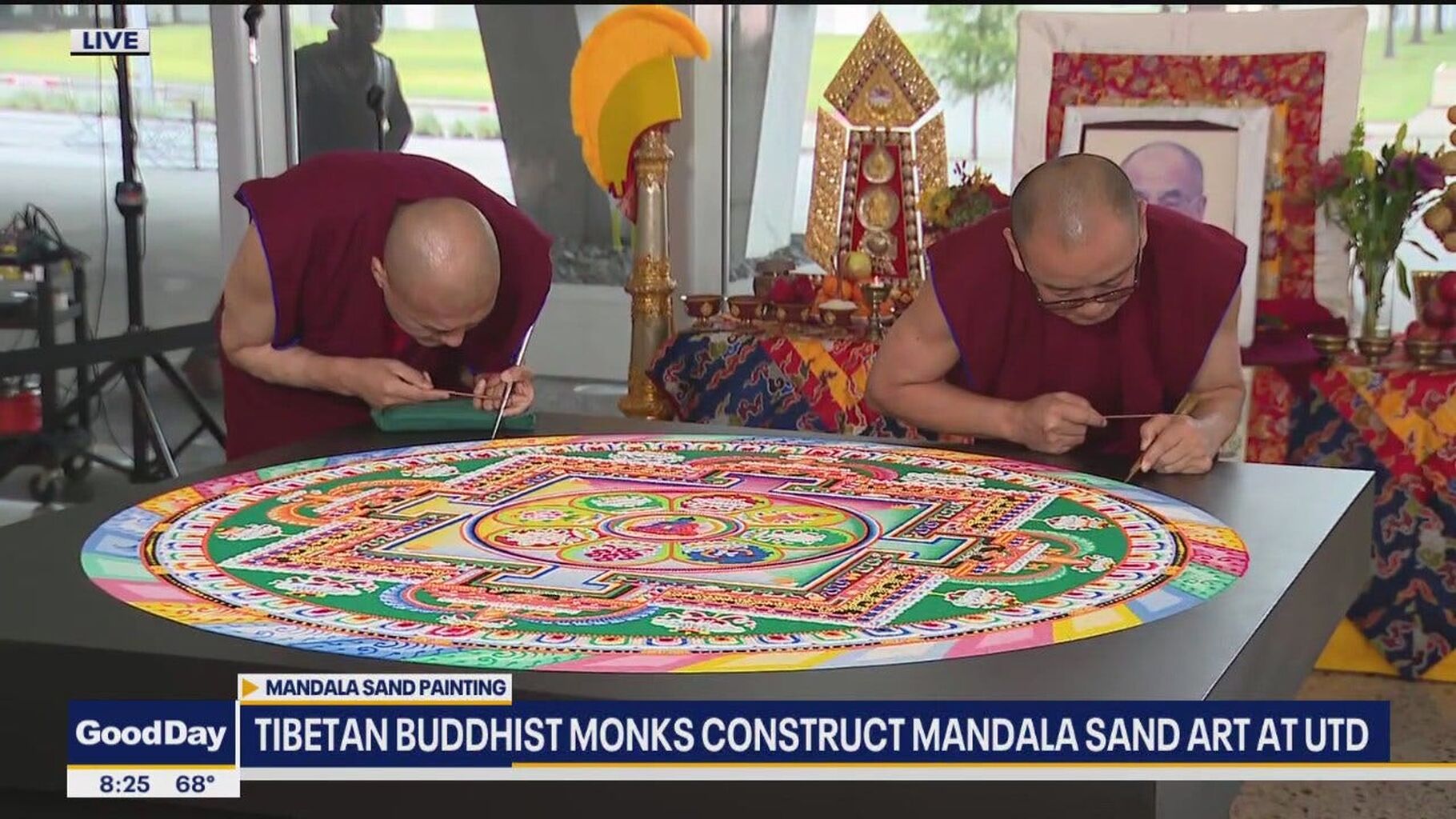 Good Day Fox 4: Buddhist Monks make mandala sand art at UTD