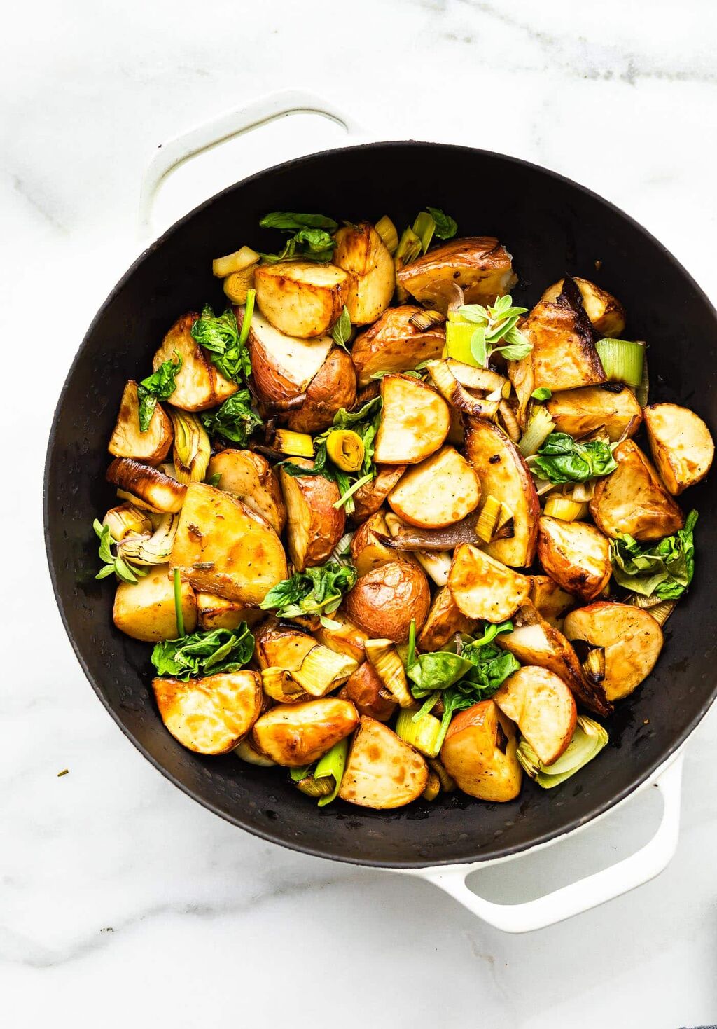Oven Roasted Leeks and Potatoes (Air Fryer Option)