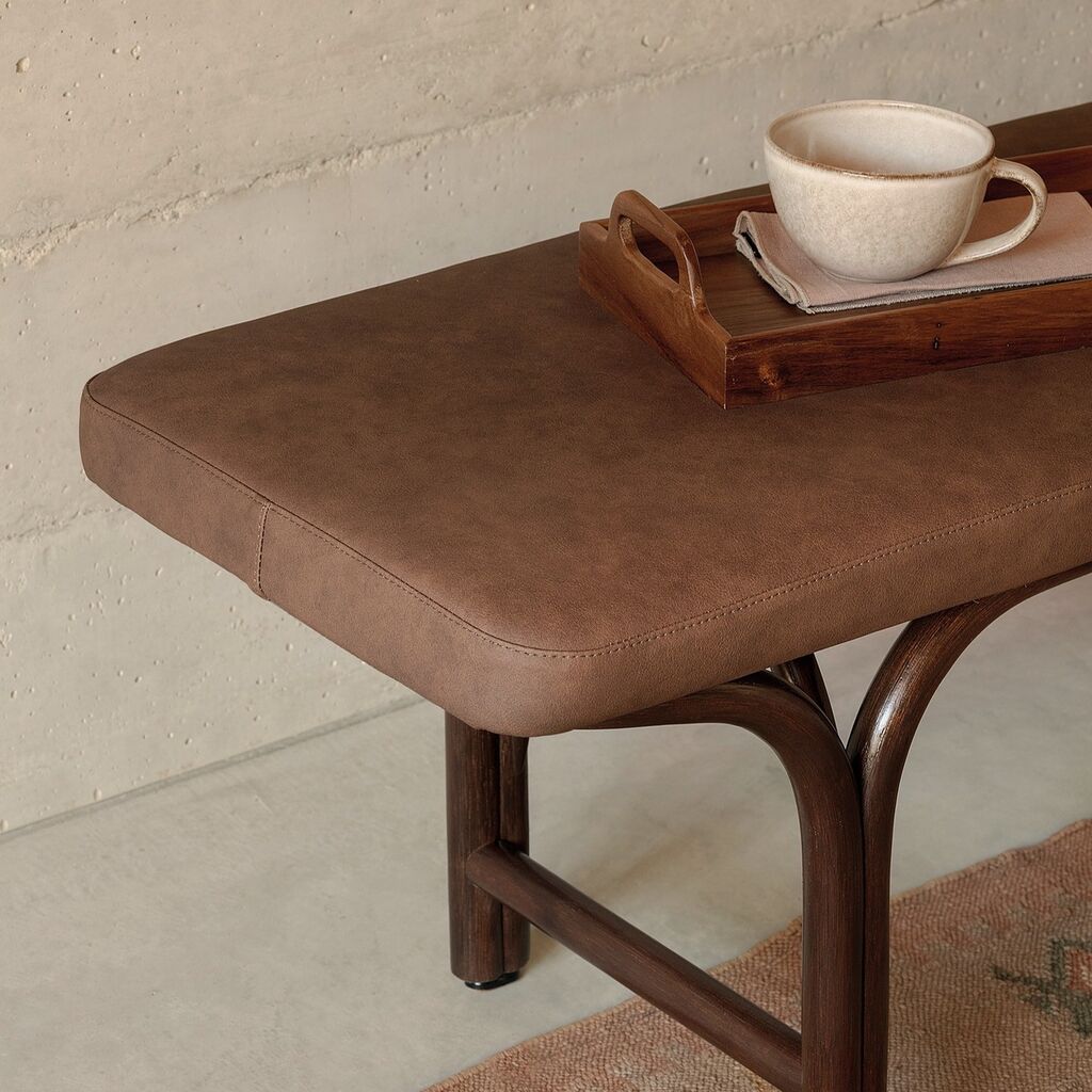 Bench 202 by Joaquim Belsa, reedition with upholstered seat
