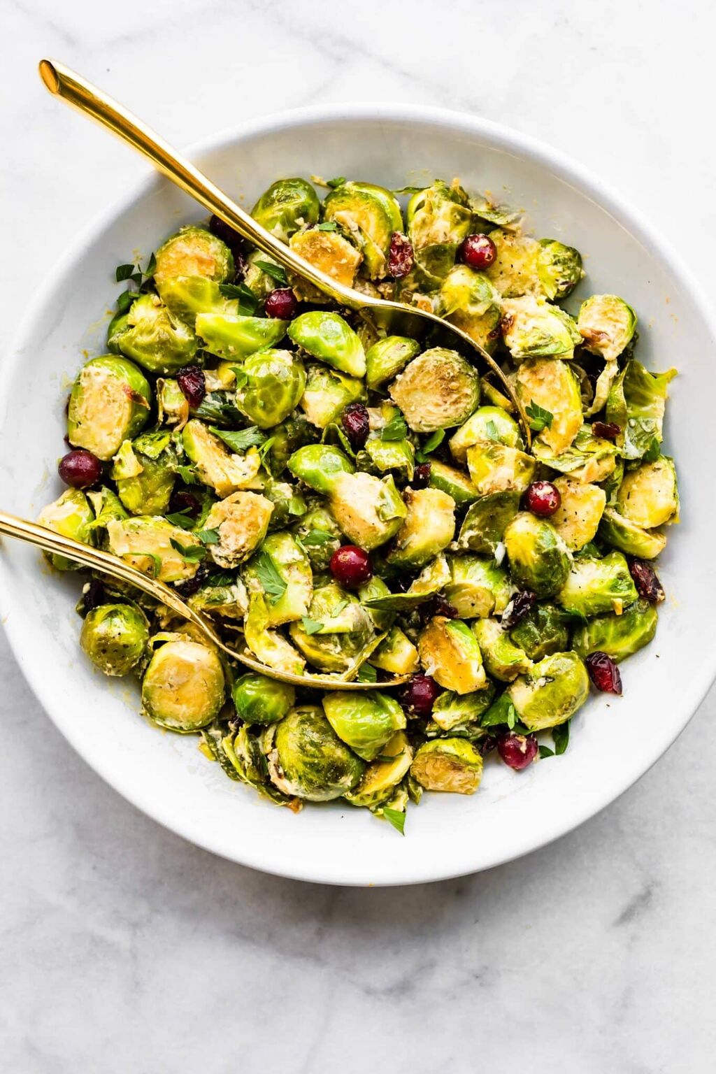 Brussel Sprout Salad with Creamy Mustard Dressing - Cotter Crunch