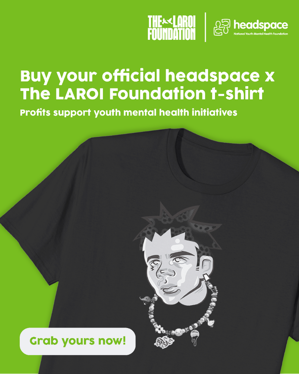 headspace x The LAROI Foundation t-shirts