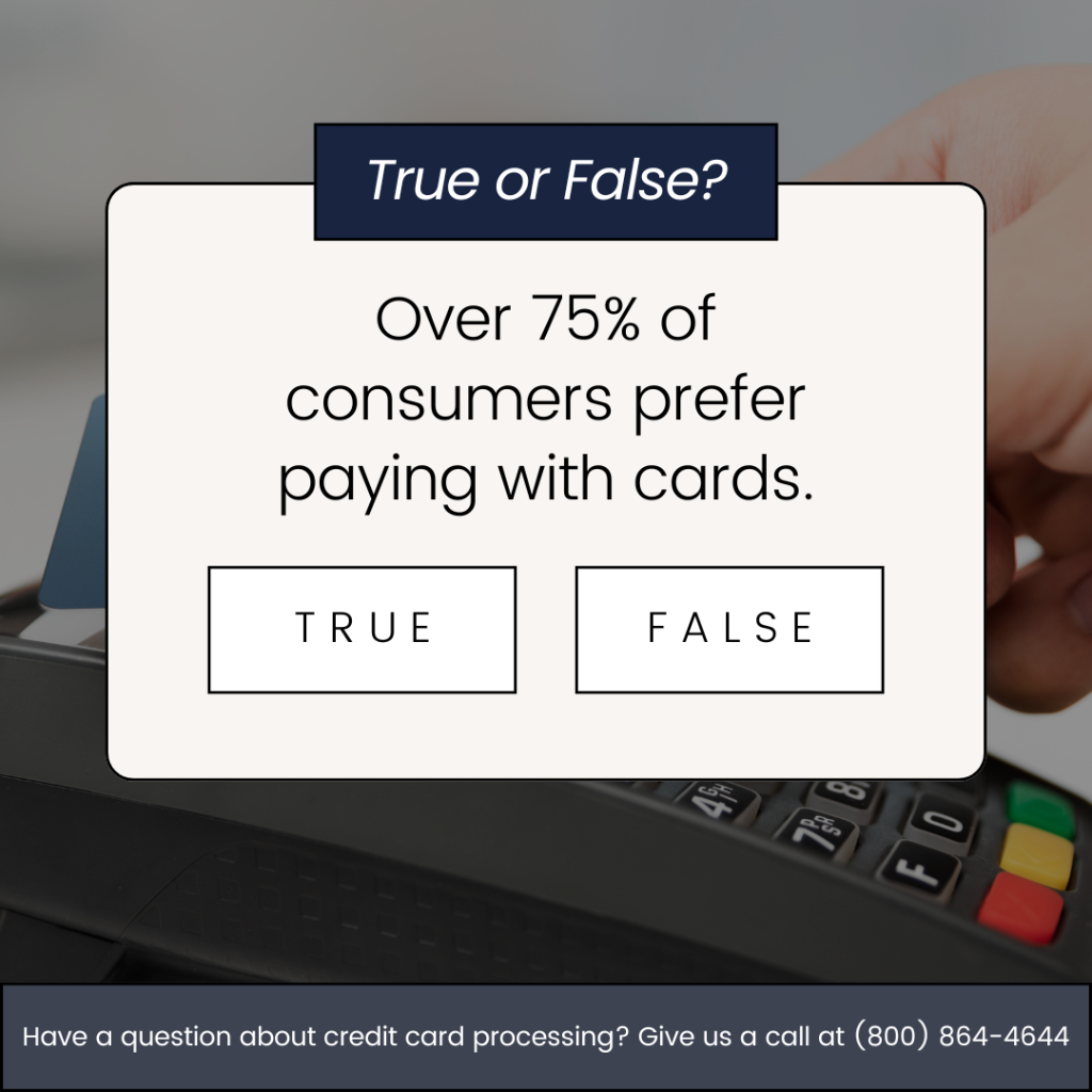 💳 Over 75% of consumers prefer paying with cards! 💳