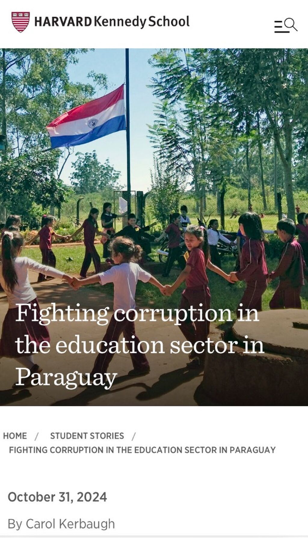 Art&iacute;culo en Harvard: Luchando contra la corrupci&oacute;n en el sector educativo