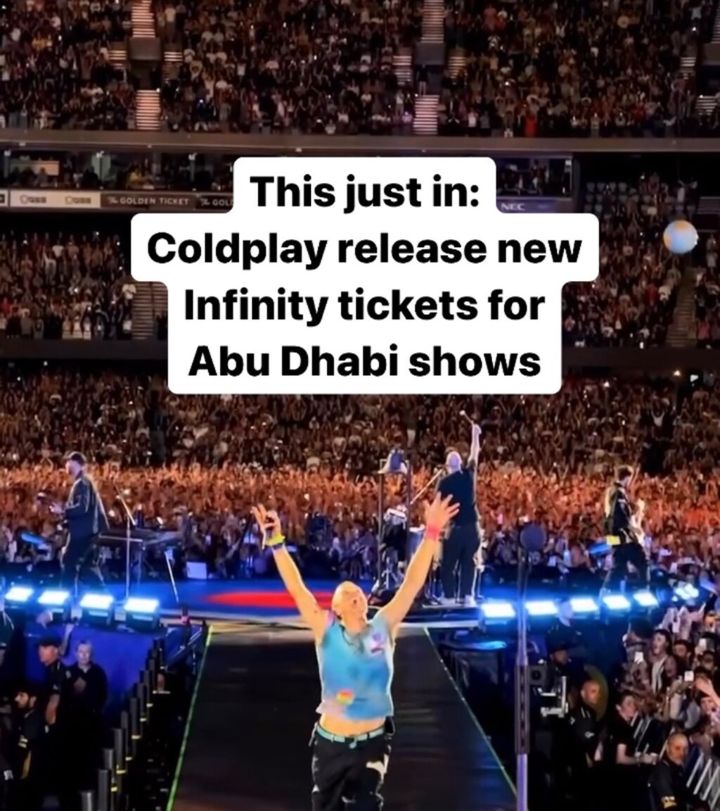 Coldplay infinity tickets 