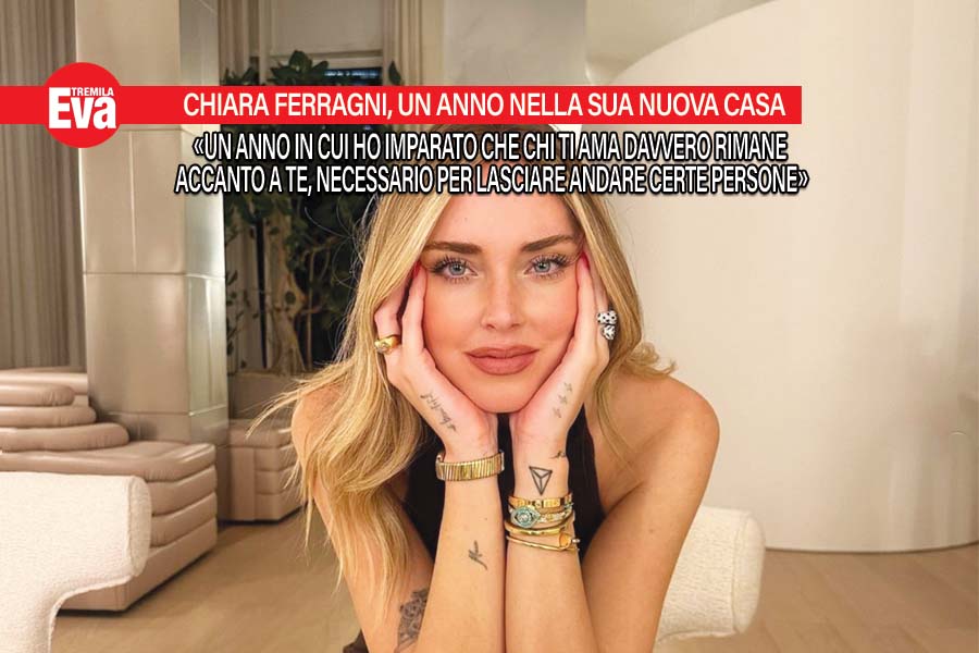 Chiara Ferragni festeggia felice un anno nella nuova casa