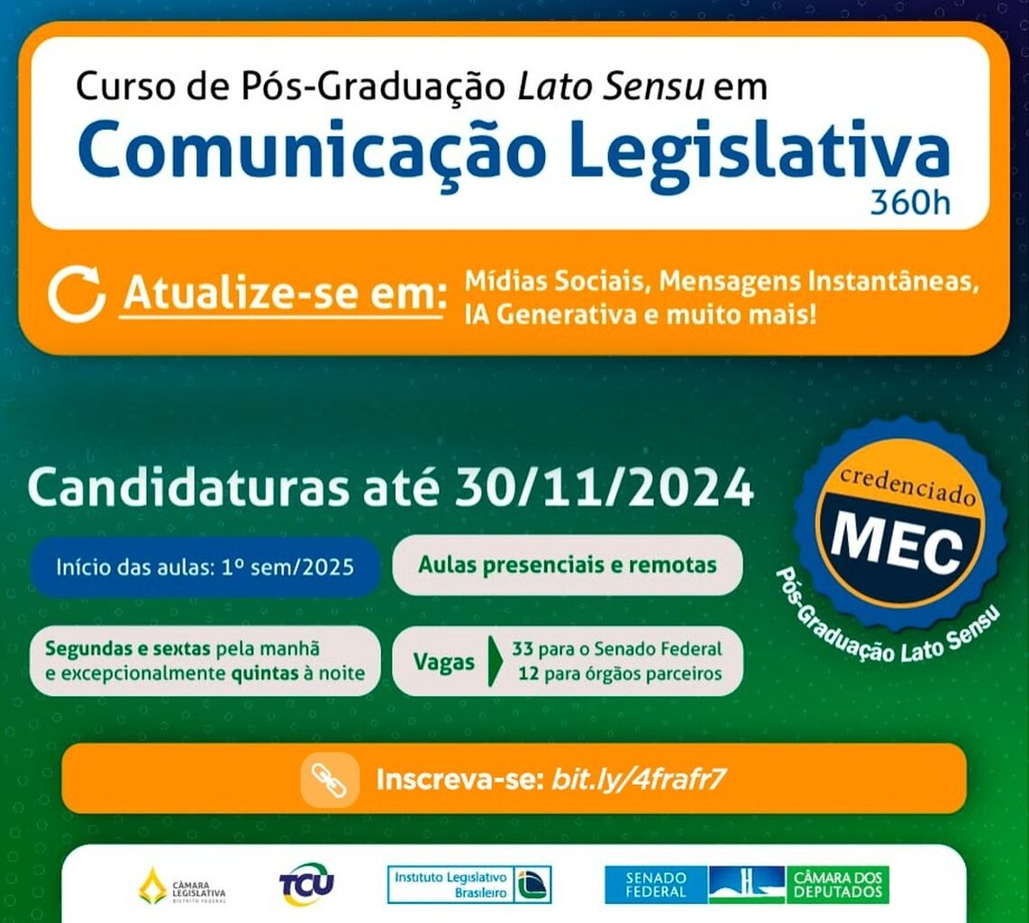 Curso Comunica&ccedil;&atilde;o Legislativa 