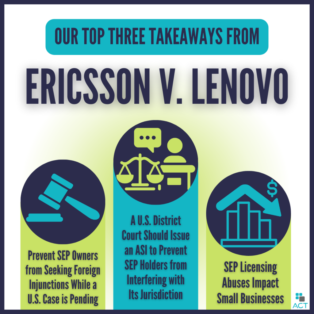 The Top Three SEP Takeaways from Ericsson v. Lenovo
