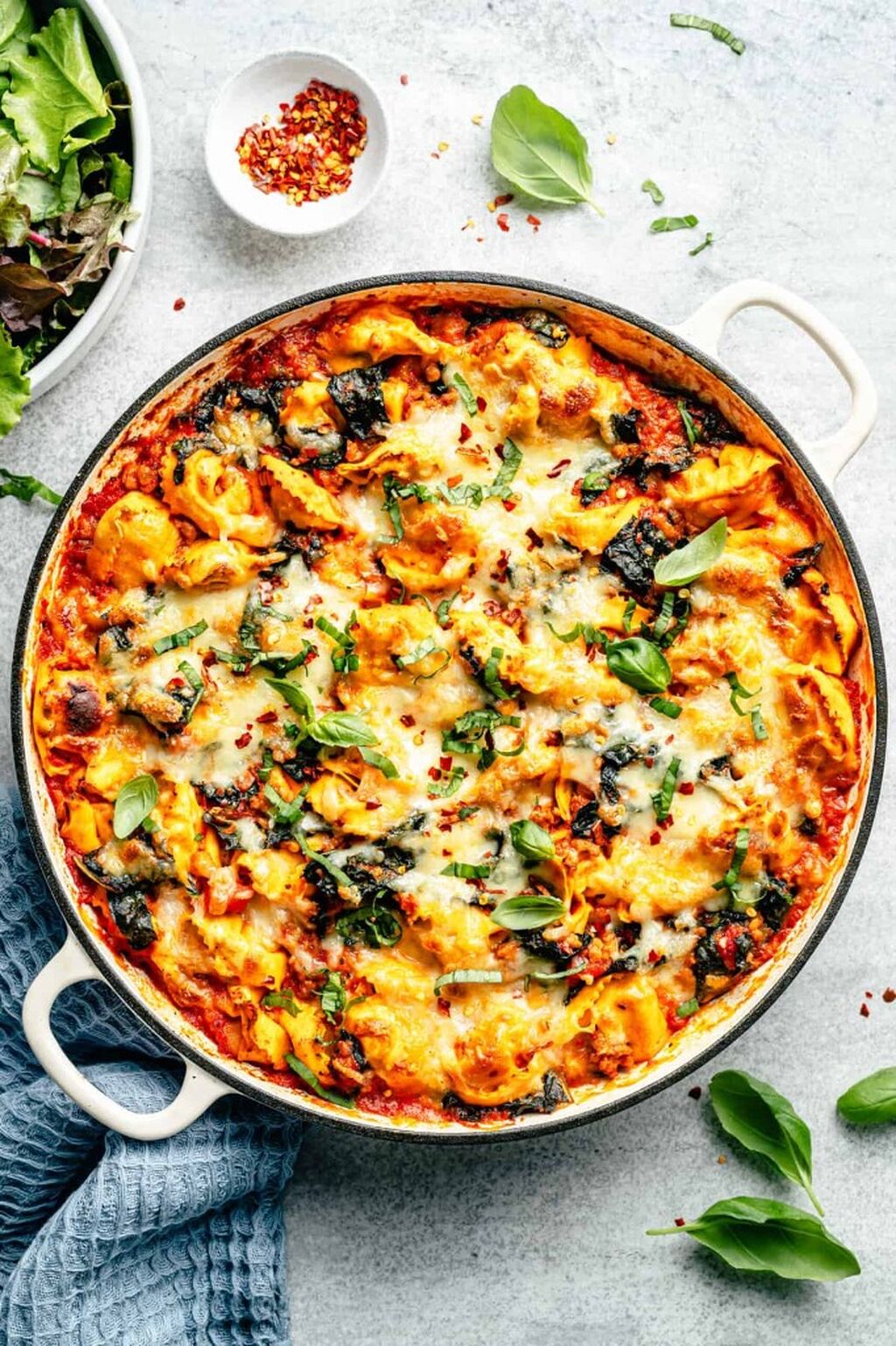 Sausage and Kale Tortellini Bake 