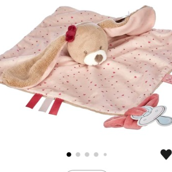 Nattou Doudou del Conejo Nina, Nina, Jade y Lili, 27x27x5 cm, Beige/Rosa : Amazon.es: Beb&eacute;