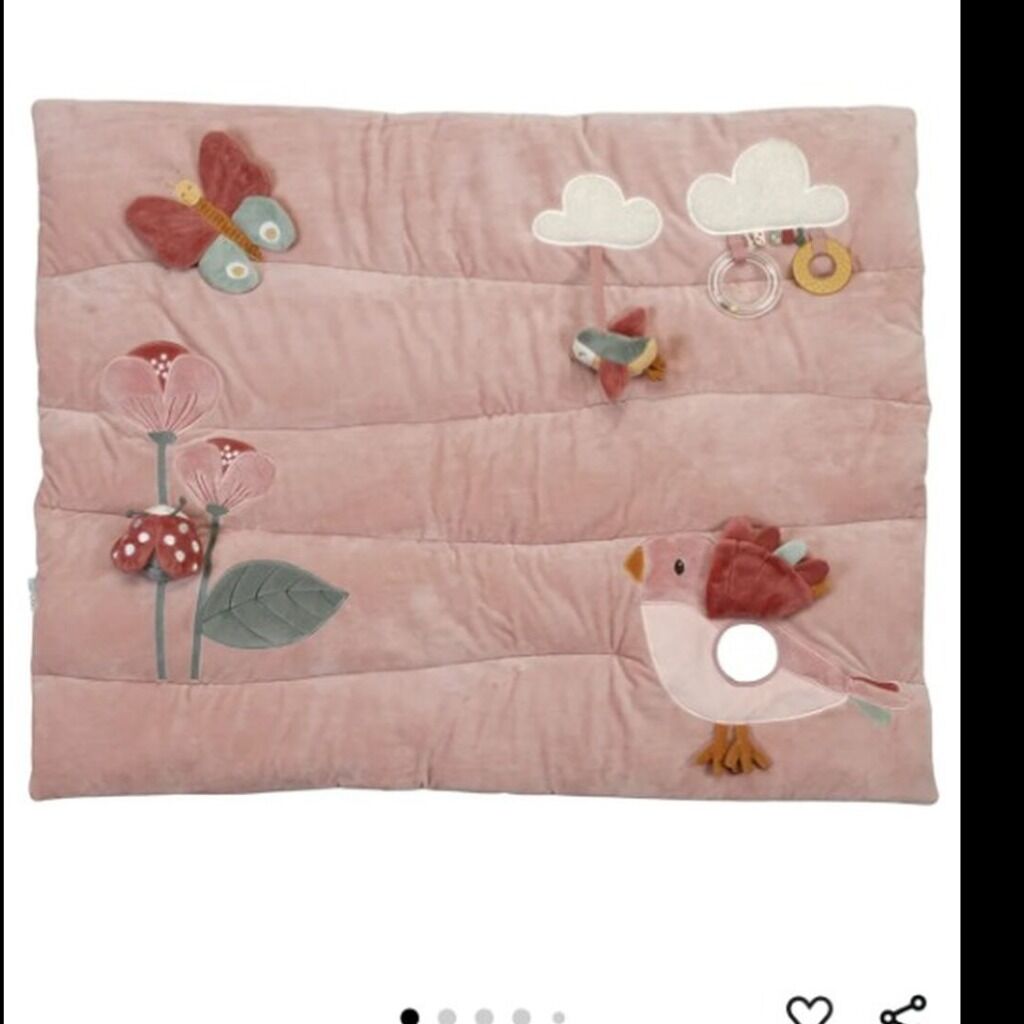 Little Dutch 8708 Flowers & Butterflies - Alfombra para parque infantil (80 x 100 cm), dise&ntilde;o de flores y mariposas, color rosa, Small Single : Amazon.es: Beb&eacute;