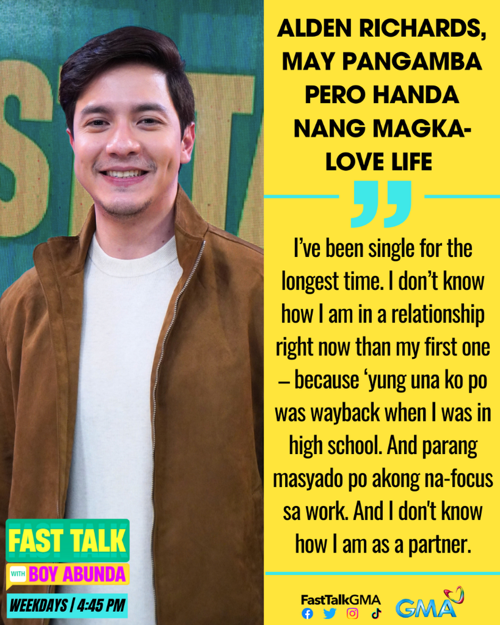 ALDEN RICHARDS, MAY PANGAMBA PERO HANDA NANG MAGKA-LOVE LIFE