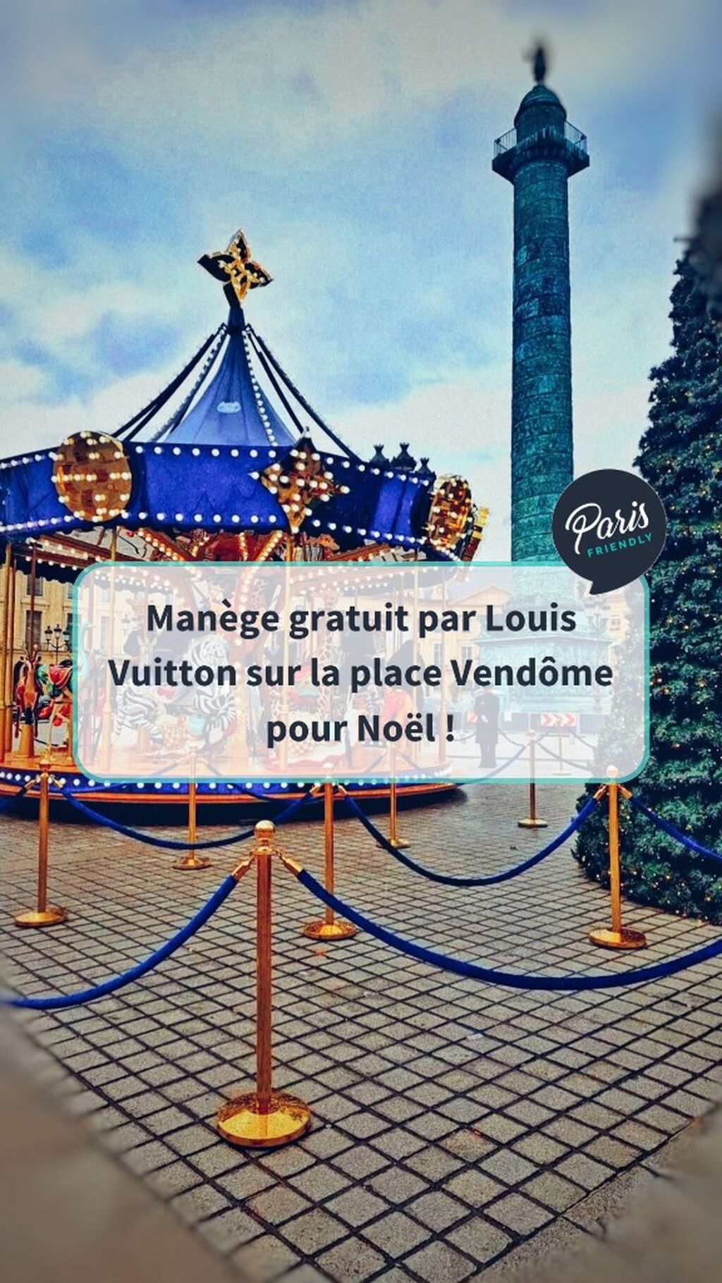 Man&egrave;ge gratuit par Louis Vuitton sur la place Vend&ocirc;me pour No&euml;l !
