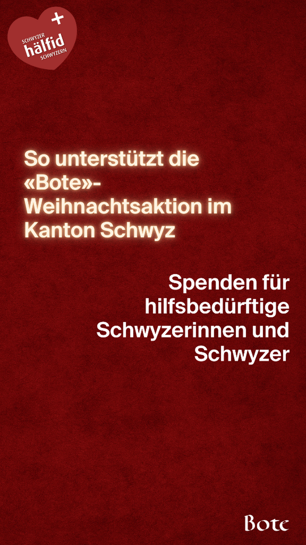Weihnachtsaktion im Kt Schwyz