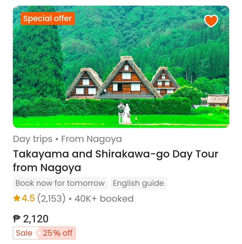 Shirakawago and Takayama Day Tour from Nagoya
