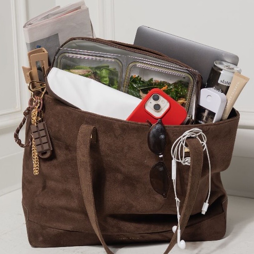 The Tote in Brown Suede 