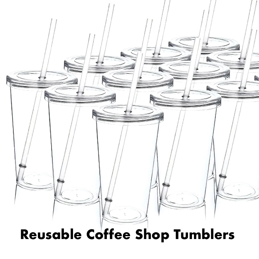 Reusable clear to go cups
