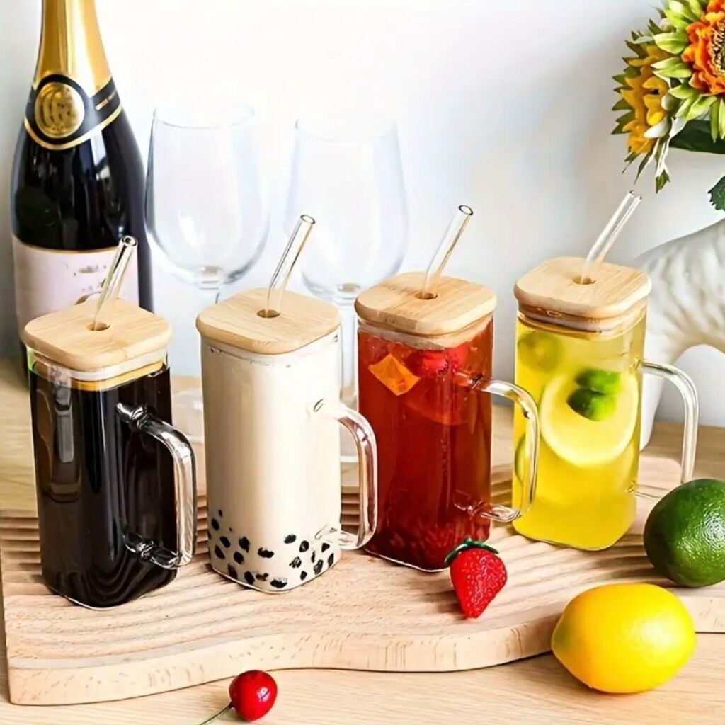 Square glass tumblers