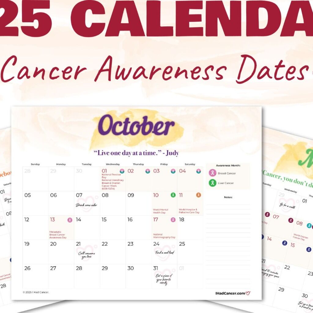  Free Printable Cancer Awareness Calendar 2025
