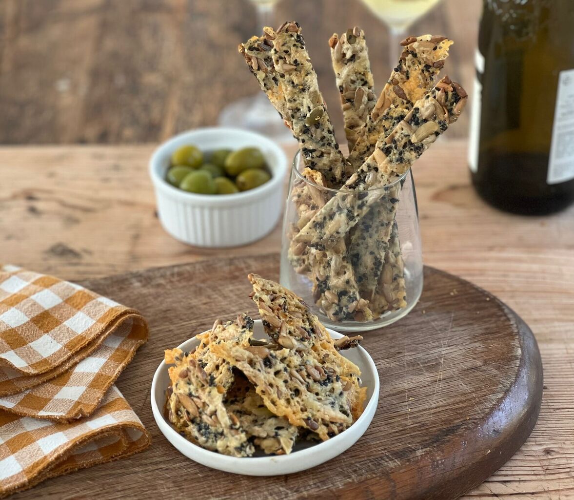 Parmesan Cheddar Seed Crackers - Mom's Kitchen Handbook