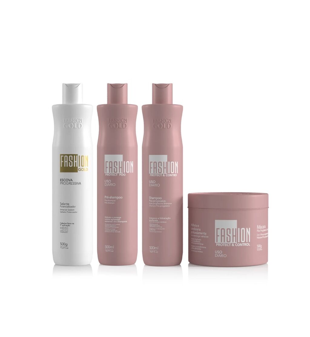 Combo escova progressiva fashion gold com protect poo - 500 gr 