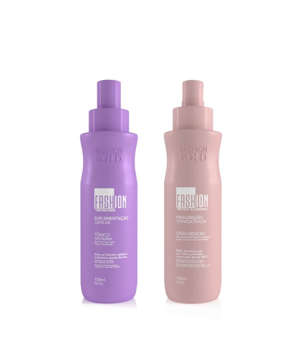Combo 100timetros t&ocirc;nico Antiqueda capilar + Spray memory 150 ml - fashion gold 