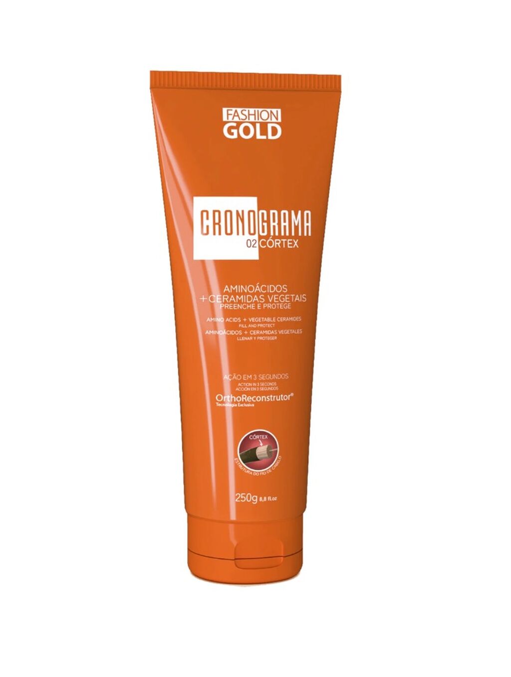 Etapa 2 - c&oacute;rtex 250g - Cronograma Capilar fashion gold 