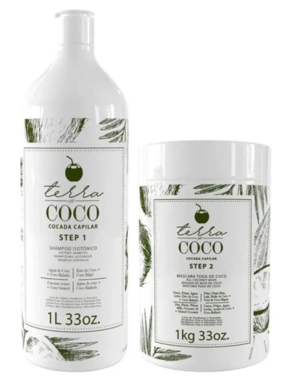 Combo shampoo isot&ocirc;nico 1L e m&aacute;scara toda de coco 1 kg - terra coco