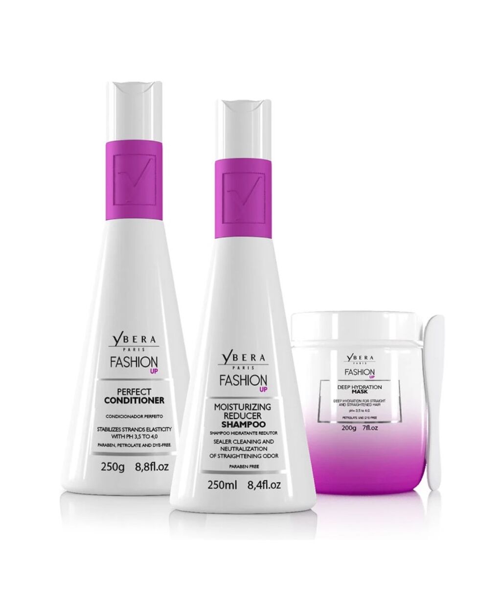 Kit manuten&ccedil;&atilde;o fashion up 250ml/250g + m&aacute;scara de hidrata&ccedil;&atilde;o profunda 200g - Ybera paris