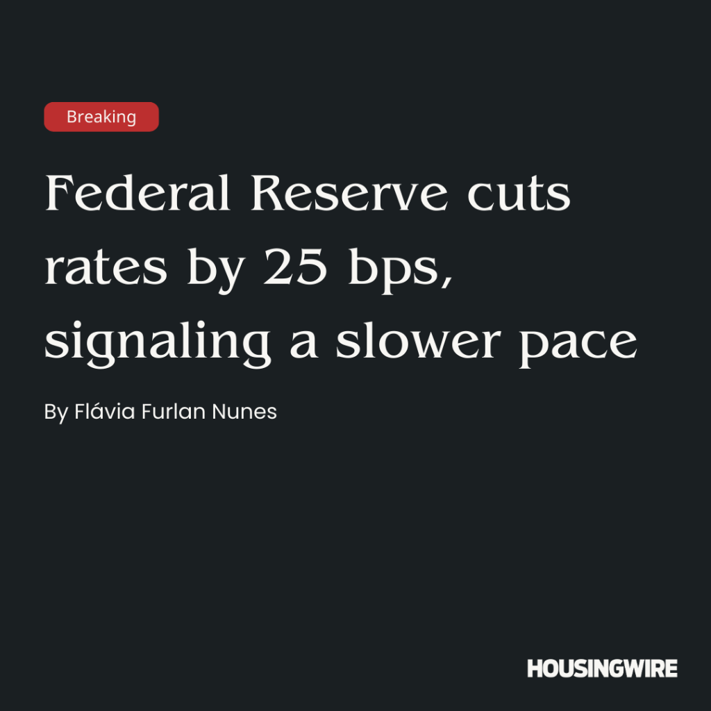 Federal Reserve cuts rates by 25 bps, signals a slower pace ahead