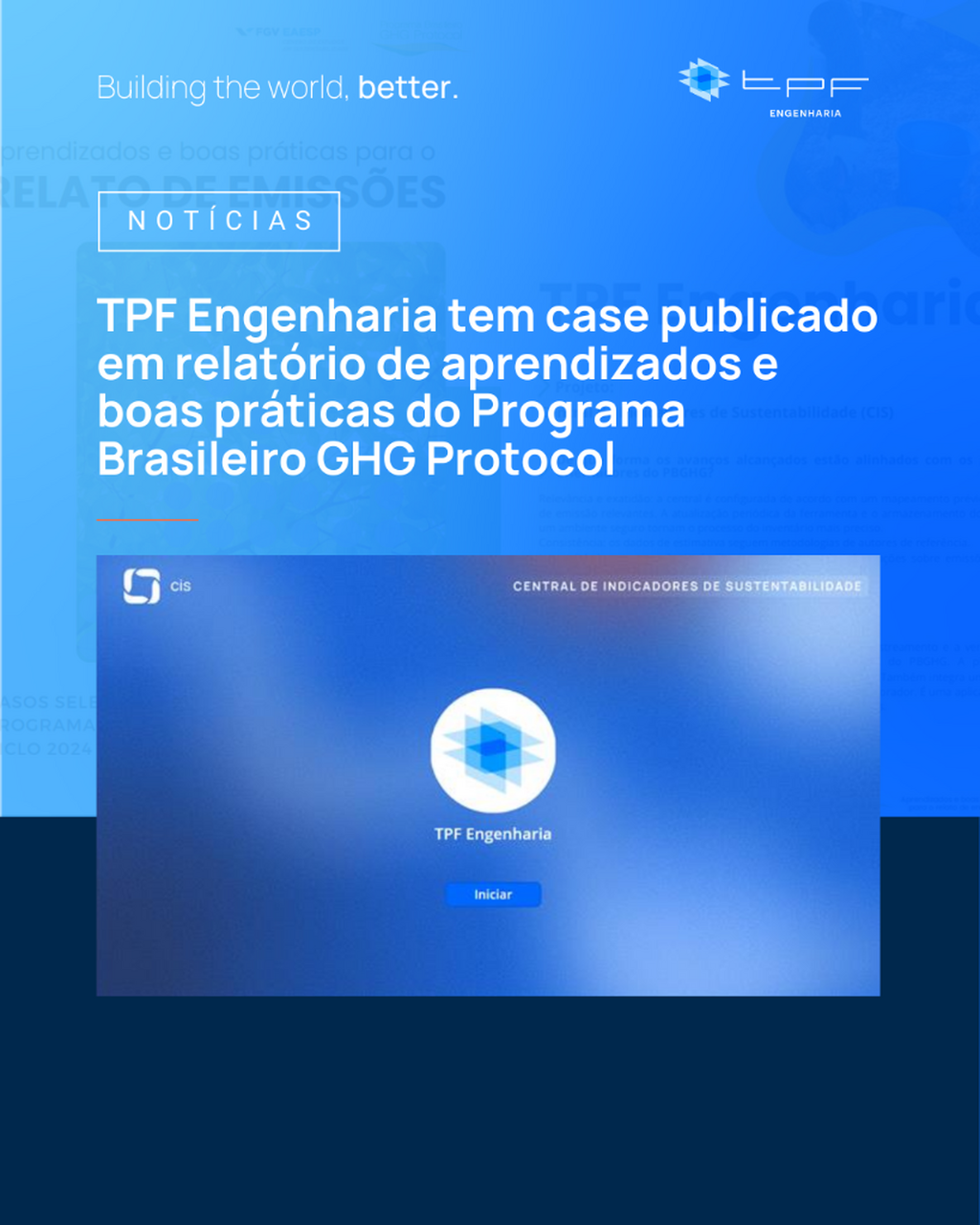 TPF Engenharia tem case publicado em relat&oacute;rio de aprendizados e boas pr&aacute;ticas do Programa Brasileiro GHG Protocol